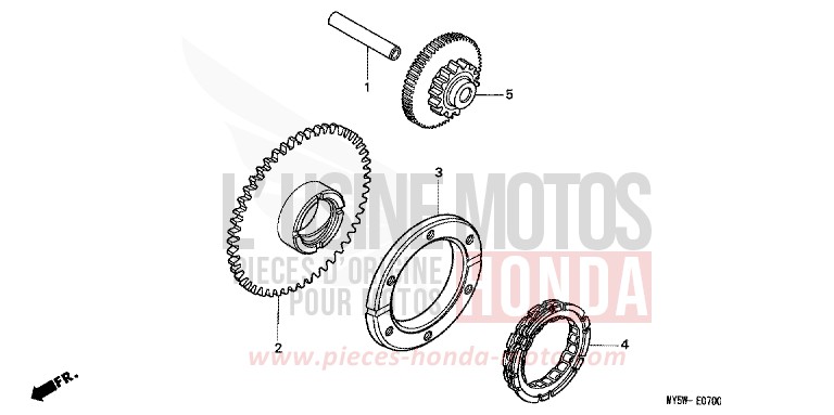 ANLASSERKUPPLUNG von CB1300 Super Bold'or ABS RADIANT RED METALLIC (R218K) von 1999